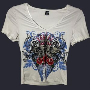 Shein Women's White Crop-top